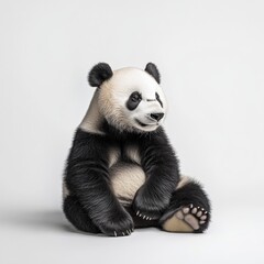 Obraz premium A panda bear sitting on a white background