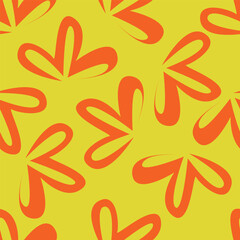 Obraz premium Seamless floral pattern, elegant vintage ditsy print with simple plant pattern. Botanical design, ornament: hand drawn red flowers, leaves, small bouquets on a white background.
