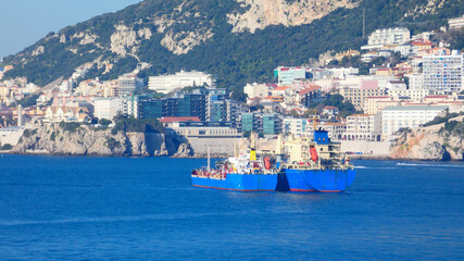 Bunkering vessels waiting at Gibraltar anchorage