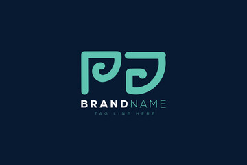 P and J logo design.  PJ abstract Letters Logo Monogram. This logo design is the process of creating a visual symbol that represents a brand, company, or individual.