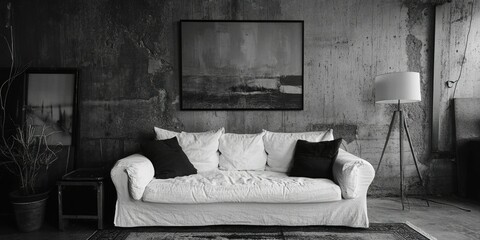 Contemporary Living Room with Monochrome Decor