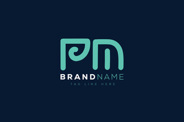 P and M logo design.  PM abstract Letters Logo Monogram. This logo design is the process of creating a visual symbol that represents a brand, company, or individual.