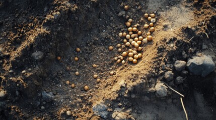 Drone View of Planting Seeds in Open Landscape