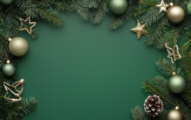 Christmas new year green background