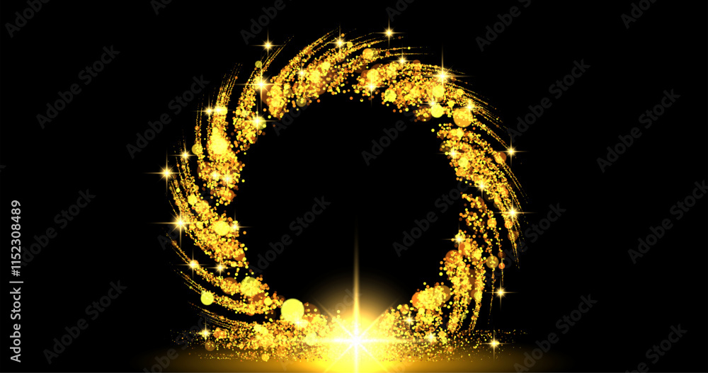 Poster abstract background. luminous swirling. elegant glowing circle. big data cloud. light ring. sparking