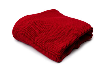 Red warm sweater isolated on a white background.