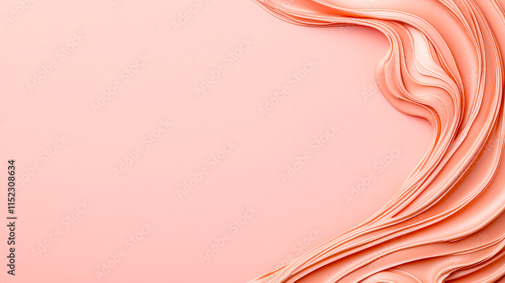 Fototapete soft peach-colored cream spreads across a smooth surface with elegant, flowing textures and patterns