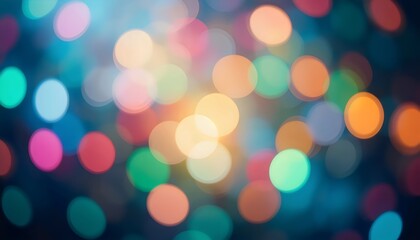 Vibrant Colorful Bokeh Background with Soft Blurred Lights: Ideal for Festive Designs, Celebrations, and Dreamy Visual Effects, Creating a Warm and Enchanting Atmosphere
