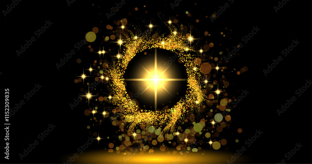 Poster abstract background. luminous swirling. elegant glowing circle. big data cloud. light ring. sparking