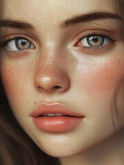 Fototapeta premium Young beauty woman with diabetes type 1