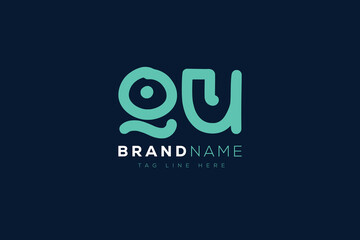 Q and U logo design.  QU abstract Letters Logo Monogram. This logo design is the process of creating a visual symbol that represents a brand, company, or individual.