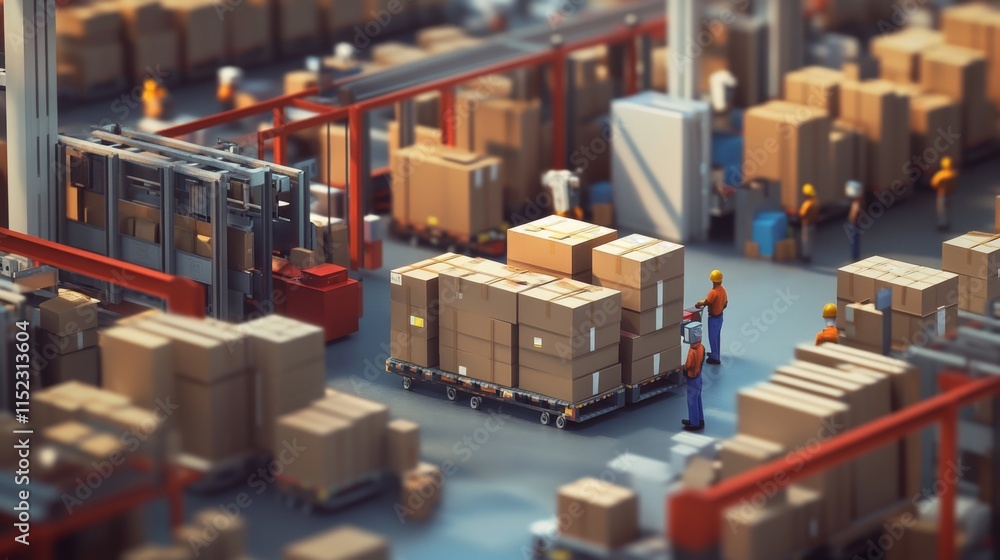 Poster warehouse operations efficient logistics management distribution center visual overview industrial e