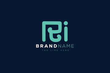 Obraz premium R and I logo design. RI abstract Letters Logo Monogram. This logo design is the process of creating a visual symbol that represents a brand, company, or individual.