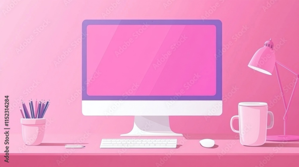 Poster Professional Workspace with Clean Lines and Dynamic Angles
