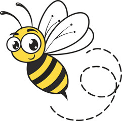 Buzzing Bee Cartoon Illustration 