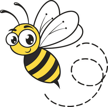 Buzzing Bee Cartoon Illustration 