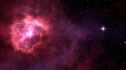 Fototapeta premium Bright Nebula With Glowing Energy
