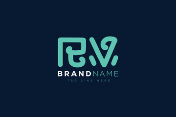R and V logo design.  RV abstract Letters Logo Monogram. This logo design is the process of creating a visual symbol that represents a brand, company, or individual.