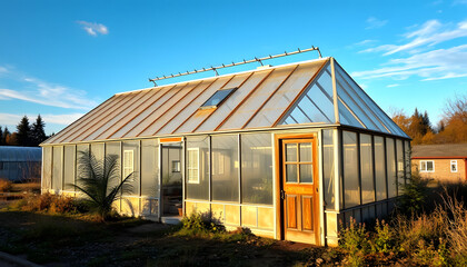 Obraz premium old greenhouse, 8k, with white tones