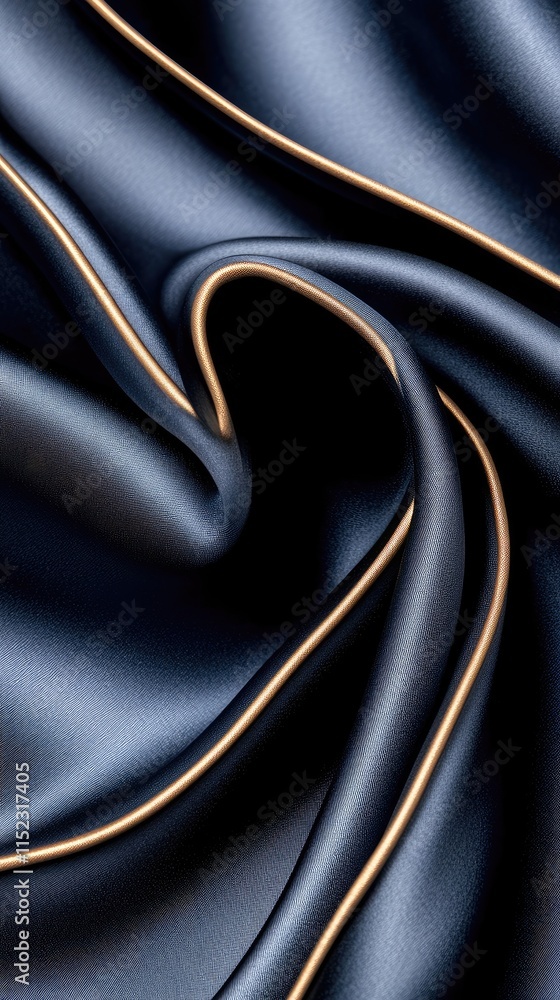 Poster golden lines and geometric shapes create a mysterious atmosphere in a flat design featuring dark blu