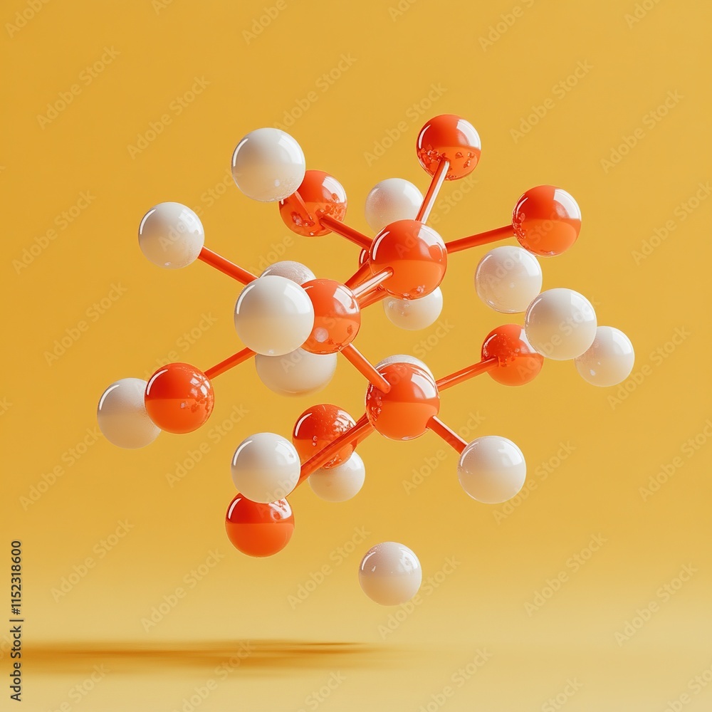Poster exploring molecular structures science lab 3d render vibrant environment close-up view chemistry con
