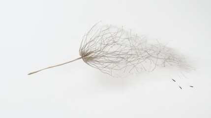 dandelion seed head on white background