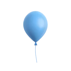 light blue helium balloon isolated on transparent background