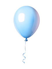 light blue helium balloon isolated on transparent background