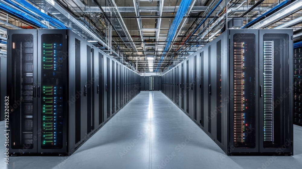 Poster data center infrastructure management modern facility technology overview optimized environment tech