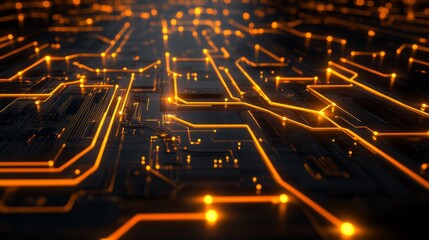 Vibrant Technology Circuit Background with Soft Lighting