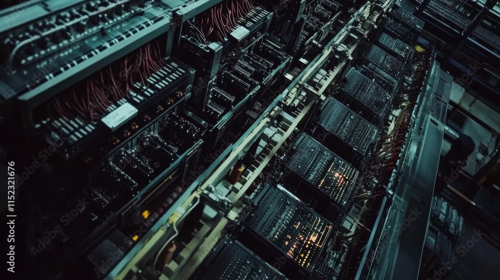 Aufkleber data center operations high-tech facility infrastructure overview modern environment aerial view dig