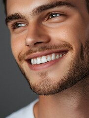 Fototapeta premium Handsome Bearded Man Smiling at Camera