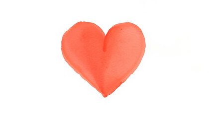 Fototapeta premium A simple yet elegant watercolor red heart illustration on a white background, symbolizing love and affection. Ideal for romantic and minimalist designs.