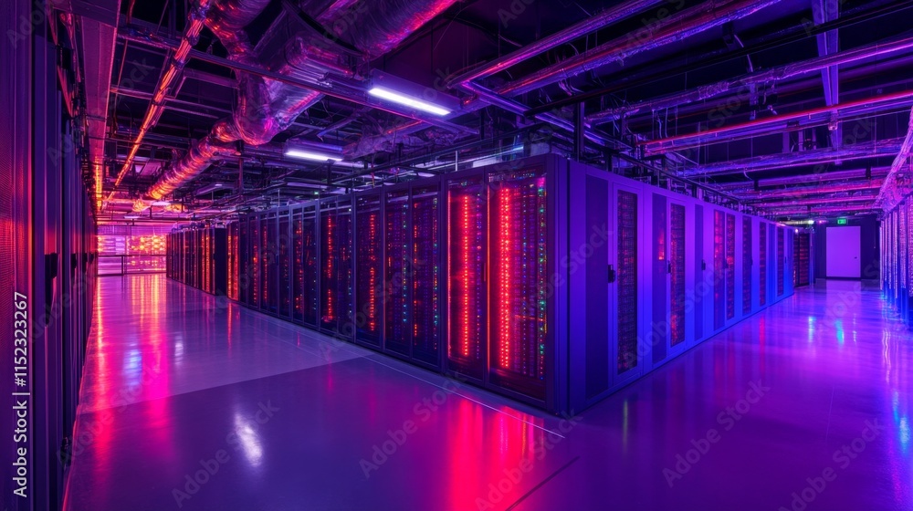Poster high-performance data center operations tech facility digital infrastructure modern environment inte