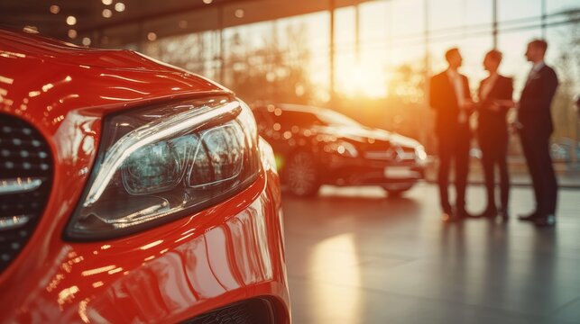 Sales Team Collaboration, Modern Car Dealership, Automotive Industry, Business Strategy