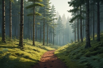 Obraz premium jest polna ścieżka w środku lasu