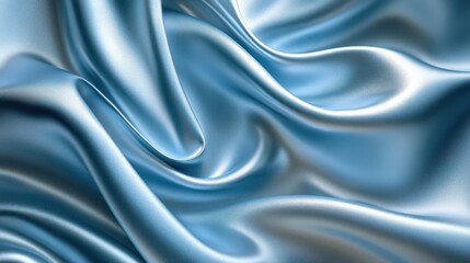 Obraz premium Luxurious blue silk fabric with flowing satin texture and glossy sheen perfect for elegance and fashion themes