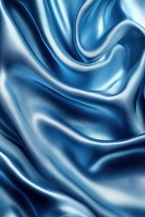 Obraz premium Elegant blue silk background with a luxurious satin texture, showcasing smooth and flowing fabric folds