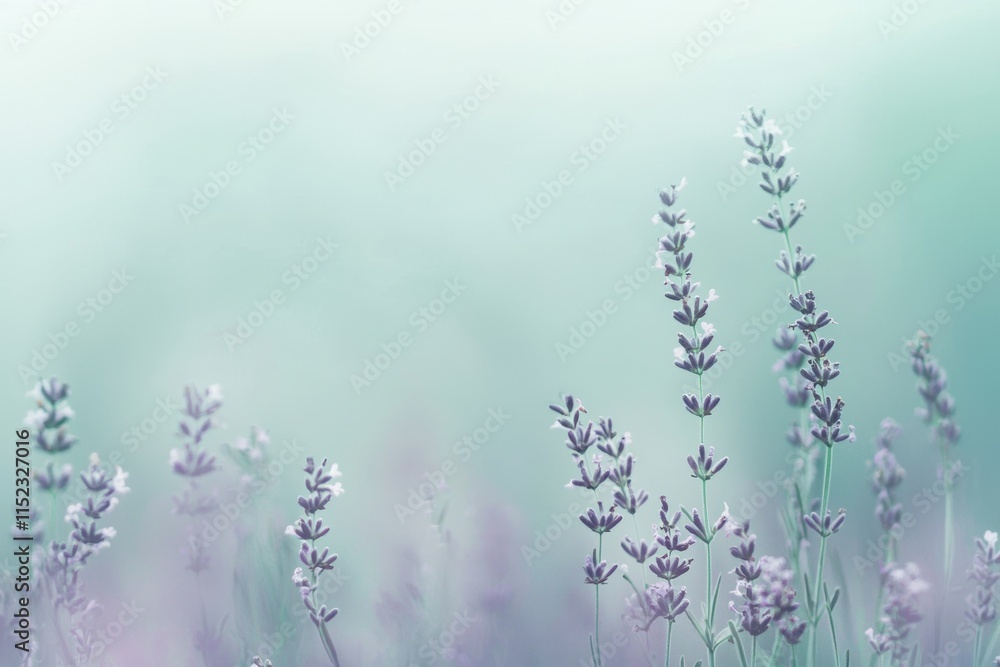 Poster elegant spring abstract background with soft lavender and mint floral patterns