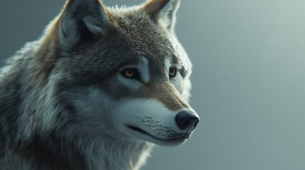 Obraz premium a close up of a wolf's head