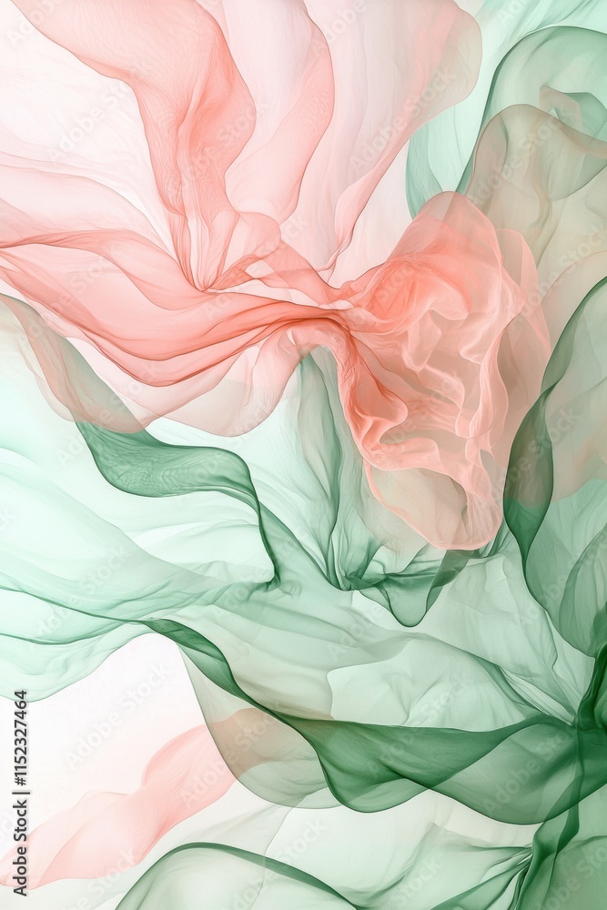 Poster soft pastel abstract spring background with flowing lines and floral patterns for digital use