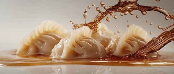 dumplings with splashing sauce