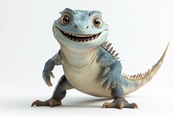 Fototapeta premium a cartoon blue lizard standing