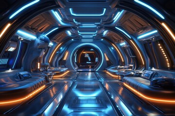 A glimpse into the advanced design of a spaceship interior