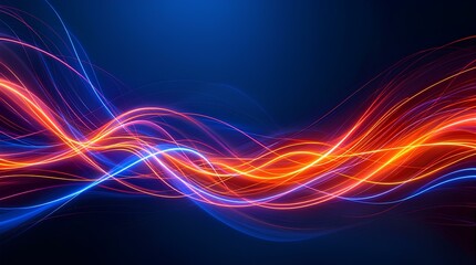 Naklejka premium Neon Swirl Abstract Background with Midnight Gradient