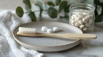 Bamboo Toothbrush and Toothpaste Tablet