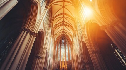 Fototapeta premium Stunning Cathedral Interior with Architectural Details