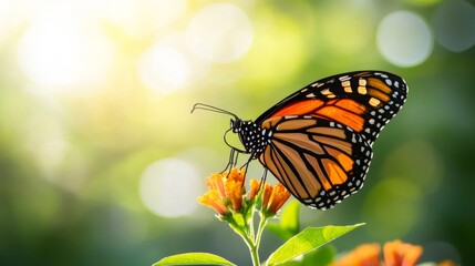 Obraz premium Butterfly pollinating flower garden nature photography outdoor close-up beauty of life