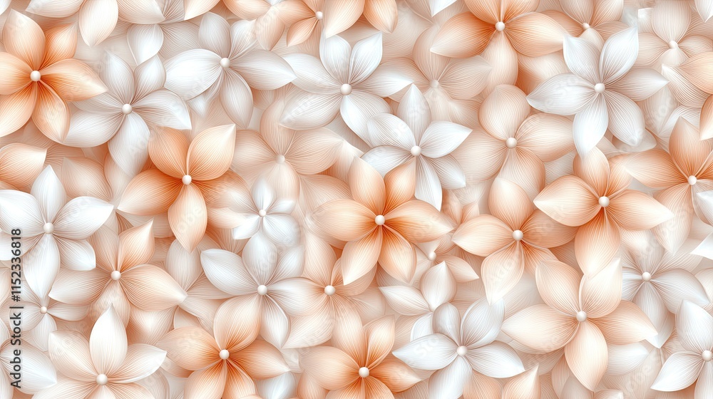 Poster this design features a seamless pattern of lily flowers in subtle light brown tones, presenting a so