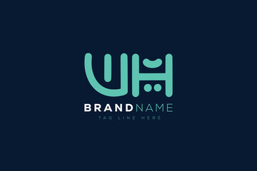 W and H logo design.  WH abstract Letters Logo Monogram. This logo design is the process of creating a visual symbol that represents a brand, company, or individual.